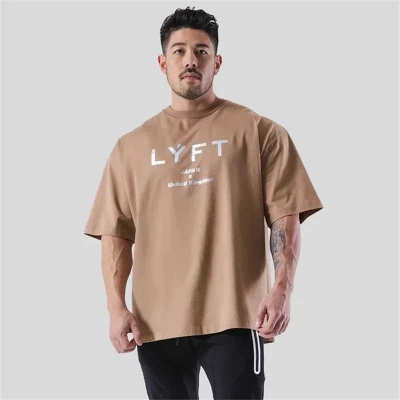 Mens pure cotton short sleeved T-shirt oversized T-shirt loose casual fashion gym training and sports summer novelT250318