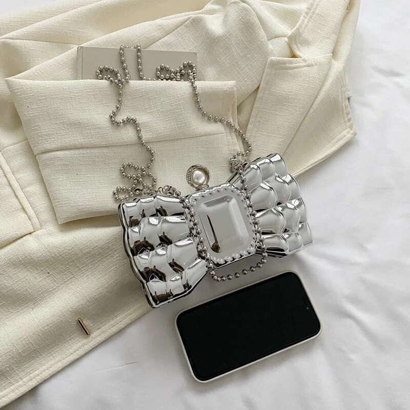 Bow Evening Bags For Women 2023 New Hip Hop Small Purse Fashion Party Crossbody Mobile Phones Cute Woman Shoulder Bag