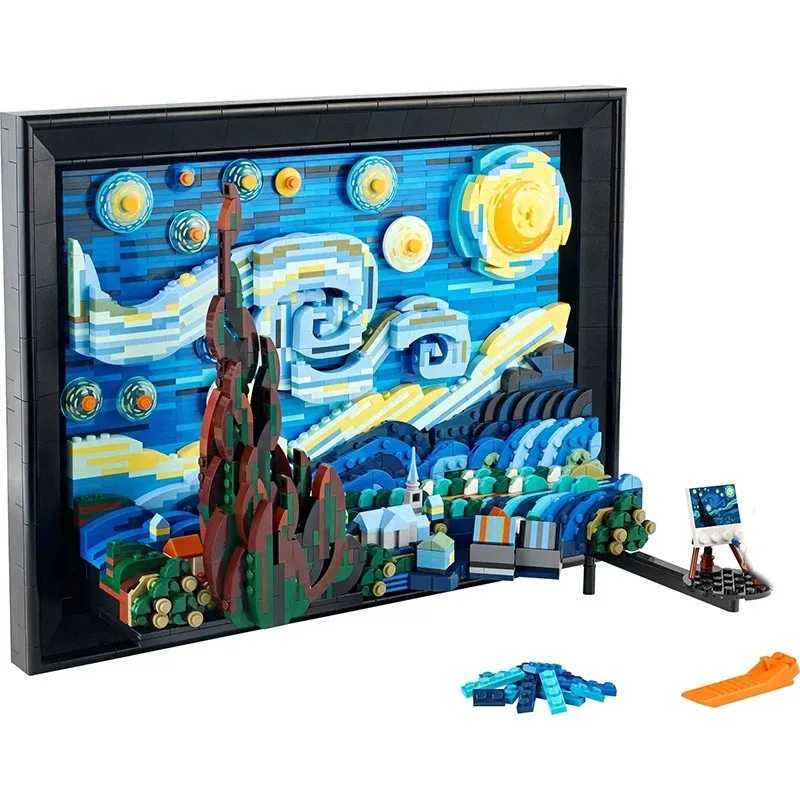 2316PCS Ideas Vincent Van Gogh The Starry Night Painting Building Blocks Art Craft Assemble Bricks Toys Gift For Adult KidsXJ250318