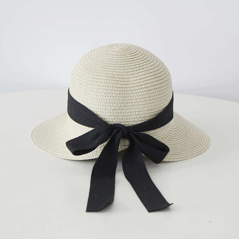 Straw women summer woven basin vacation beach sunshade face covering sun hat