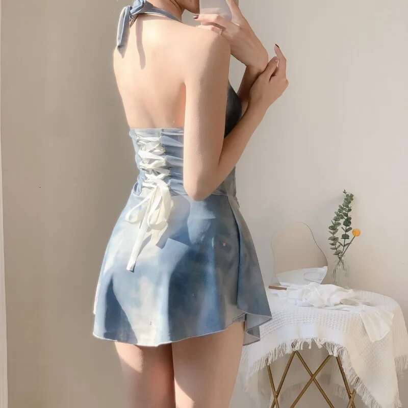 Women's one-piece swimsuit, conservative style, spicy girl style, collar skirt, belly and end coverage, new collection 2024