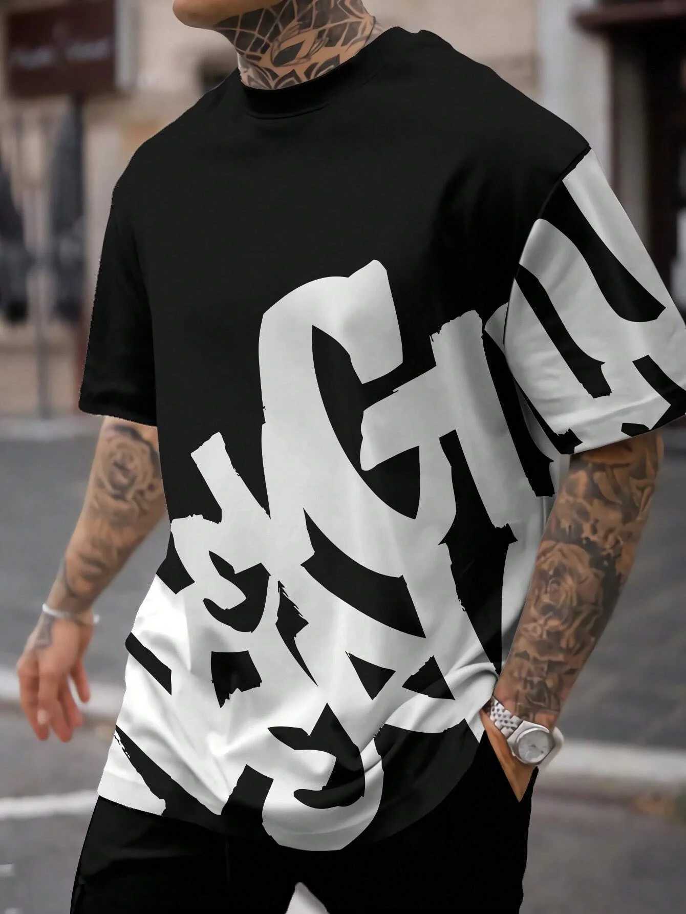 3D printed summer mens casual short sleeved T-shirt made of polyester fiber comfortable and breathable retro printed short sleeved shirtT250318
