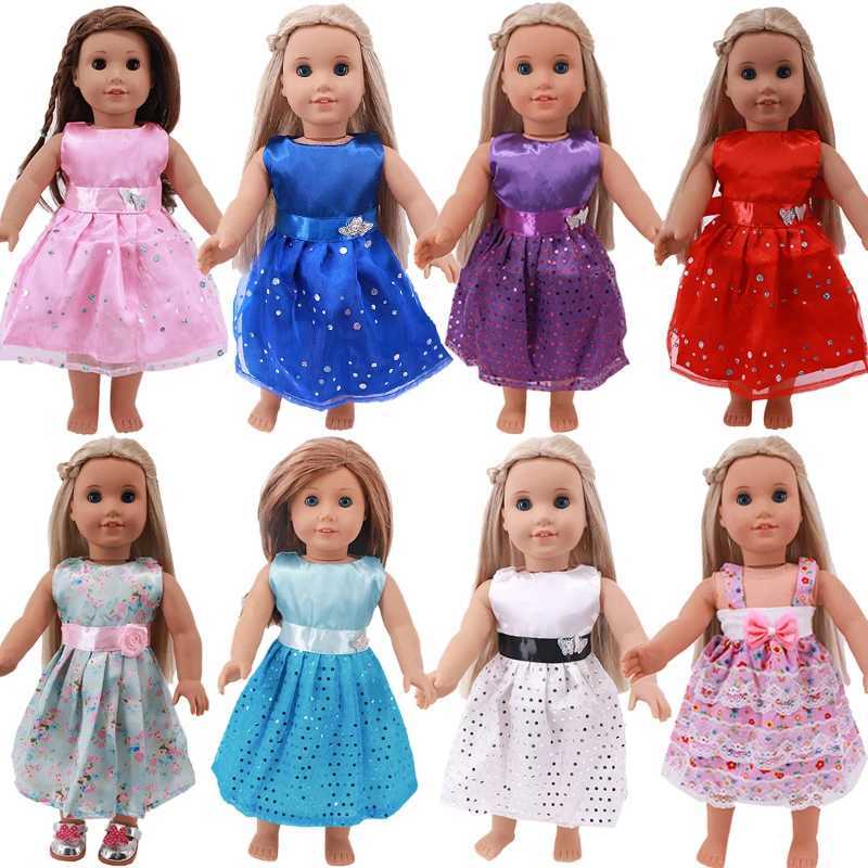 free shipping 14 Styles Bow Princess Skirt For 18 Inch American 43 Cm Born Baby Doll Clothes AccessoriesGeneration Birthday Girls Toy
