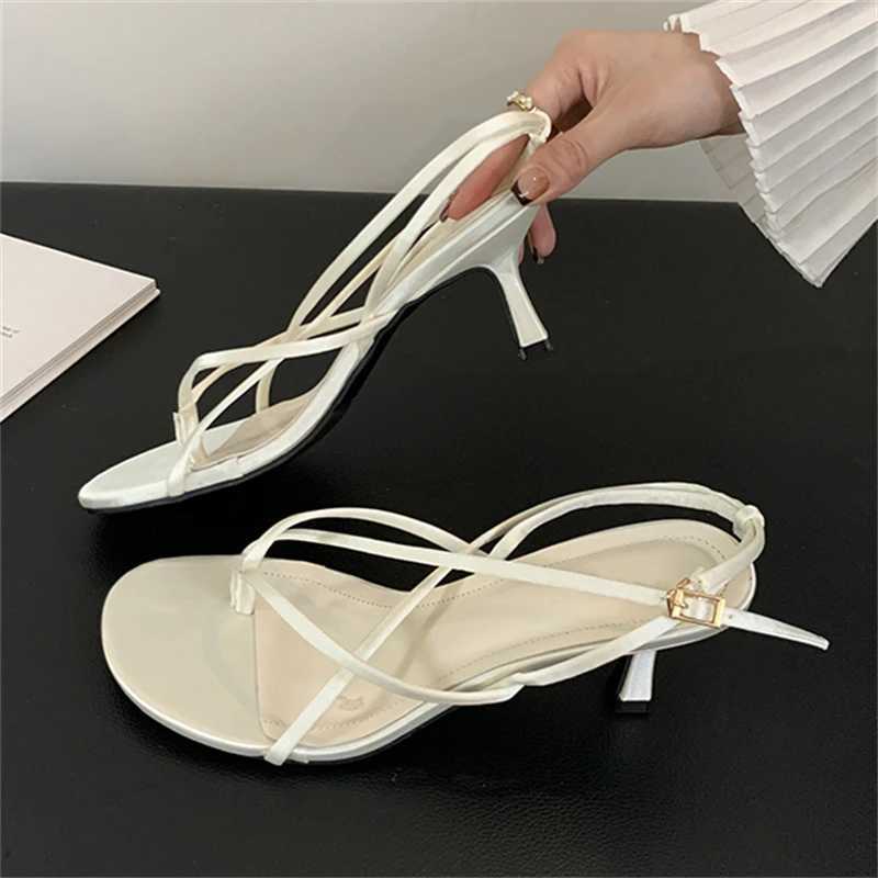 Eilyken Street Style Square Clip Toe Narrow Band Thin H Warm Sandals Summer Womens Casual Shoes Zapatos De Mujer Y250317