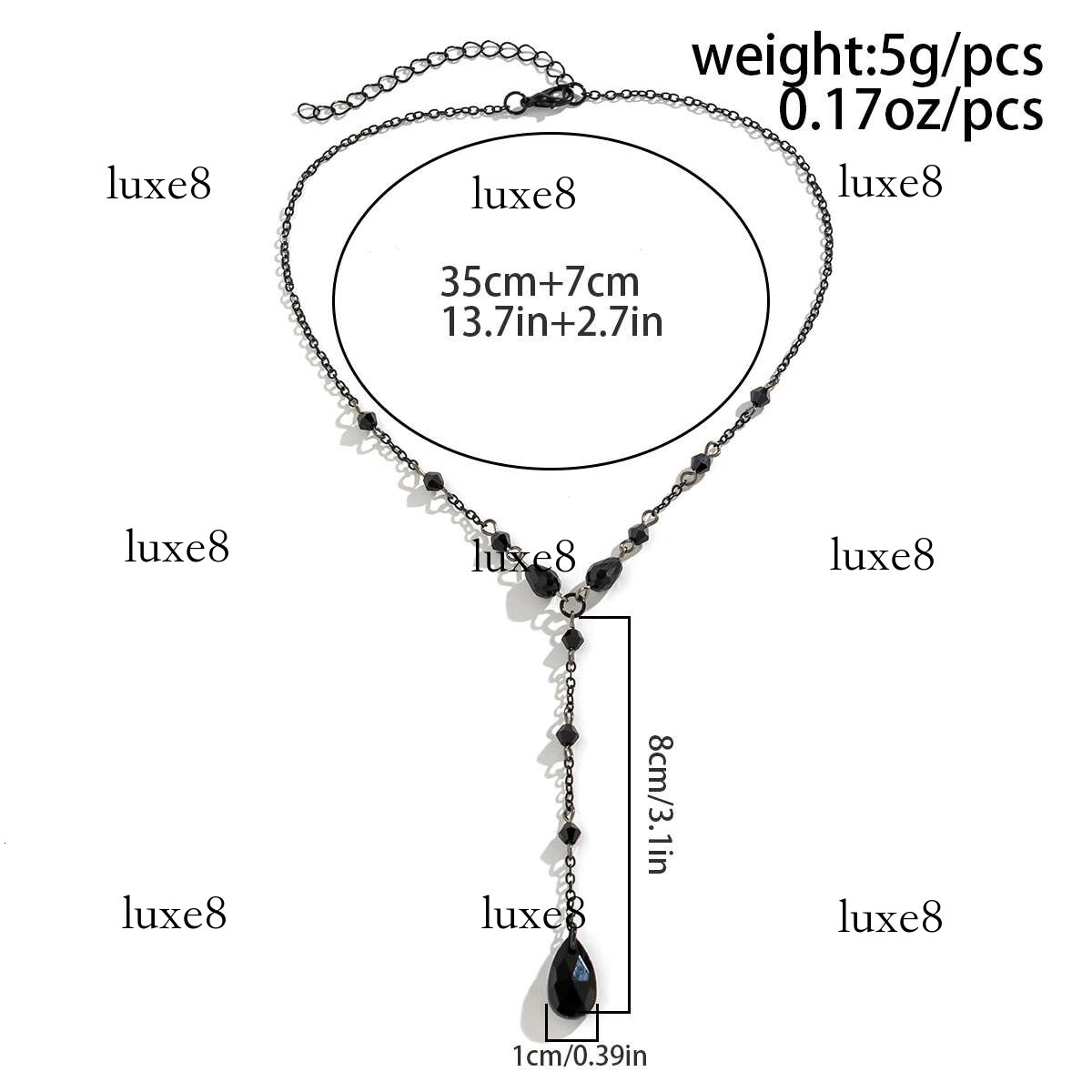 Goth Black Water Drop Crystal Chest Chain Necklace for Women Collares Vintage Sexy k Choker Y2K Halloween Jewelry Accessories