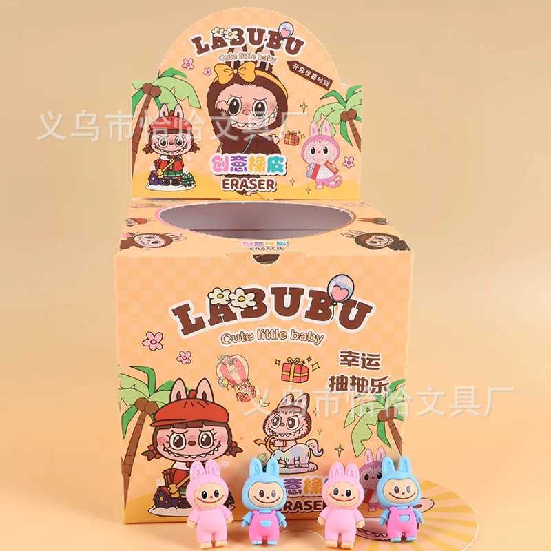 32 pieces/box Labubu eraser blind box animation studio blind box digital cartoon eraser model toy childrens school suppliesT250318