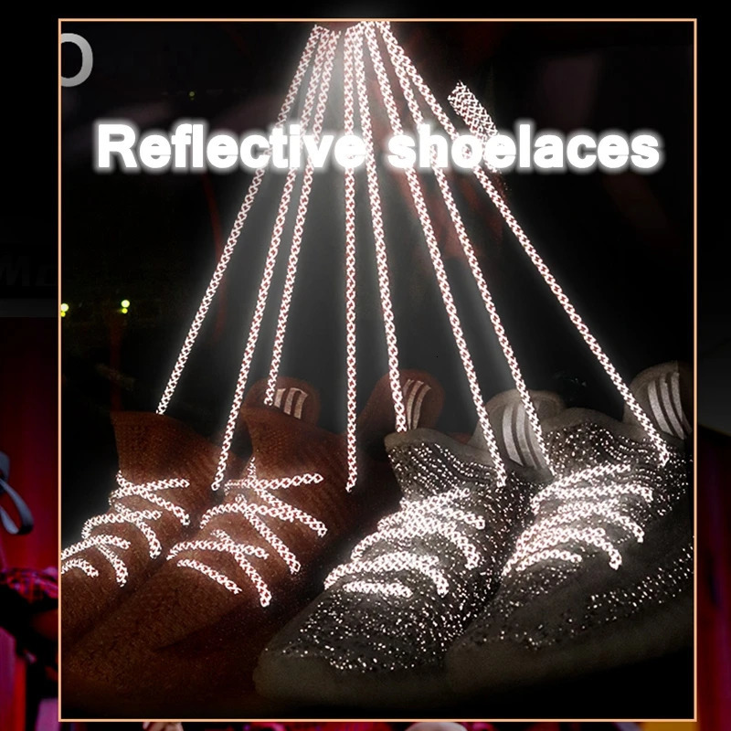 1 pair of reflective sports shoes with round ropes Rholace lightweight shoelaces durable rope length 100120140160CM 250318