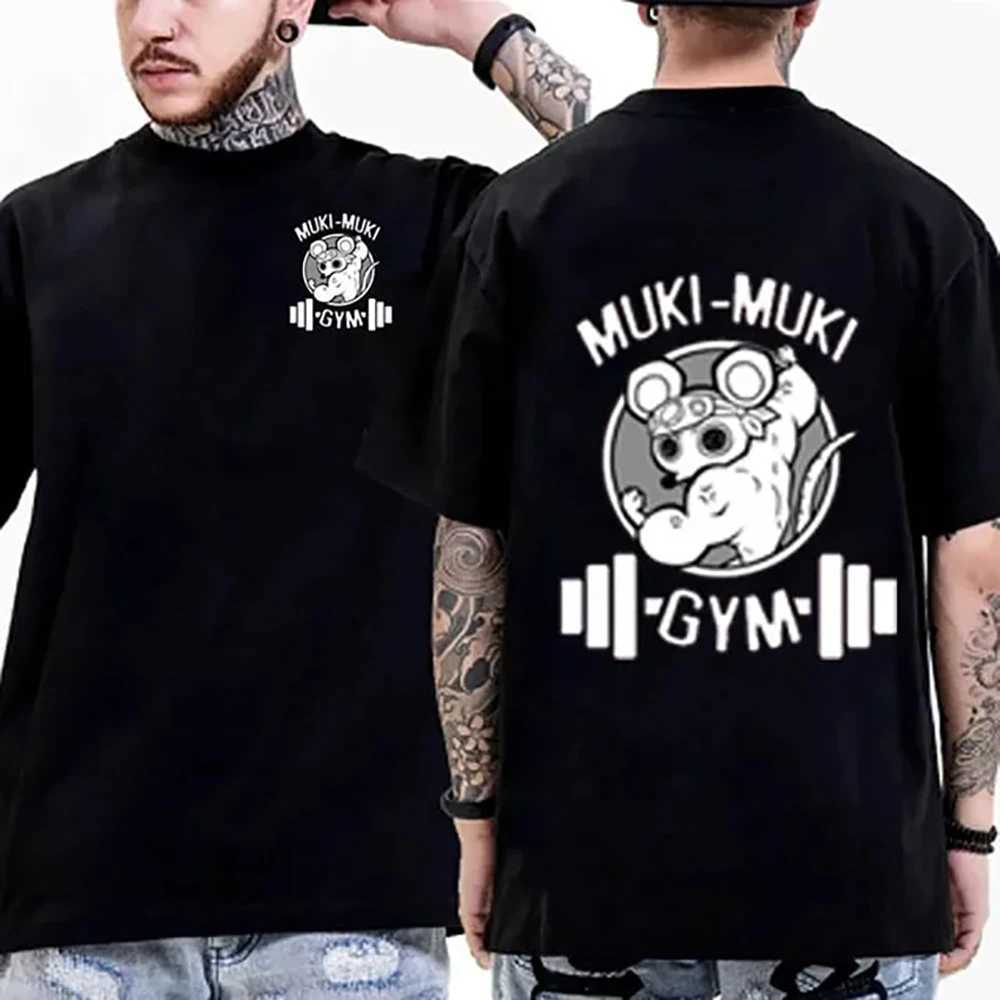 Fashionable mens T-shirt printed with fun T-shirt gym beast oversized casual short sleeved pure cotton mens top 913018XJ250318