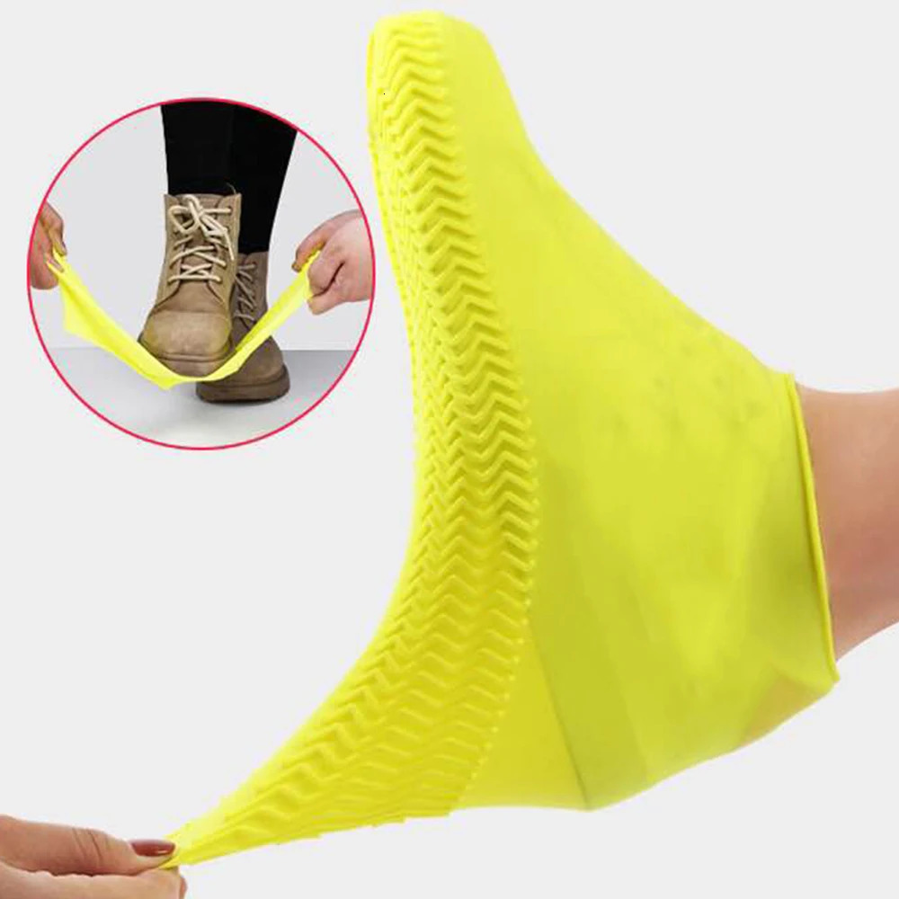 Waterproof Silicone Shoe Covers Reusable NonSlip WearResistant Rain Protector AntiSlip Boot For Outdoor Rainy Day 250318