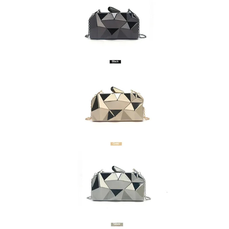 Gold Acrylic Box Geometric Evening Bag Clutch Bags Elegent Chain Women Handbag for Party Shoulder Bag for WeddingDatingParty 250318