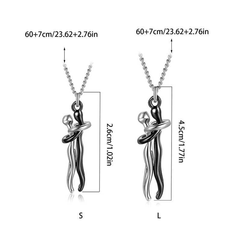 Exquisite Couple Embrace Pendant Necklace Womens Fashion Pendant Couple Necklace Valentines Day Jewelry W250318