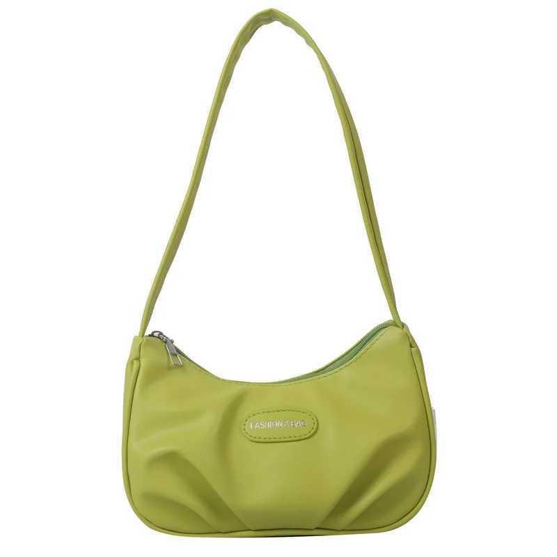 Simple Fem Fiable Underarm Bag Shoder Bag Solid Color Small Square Bag Design Pleated Bag Handbag Z250318