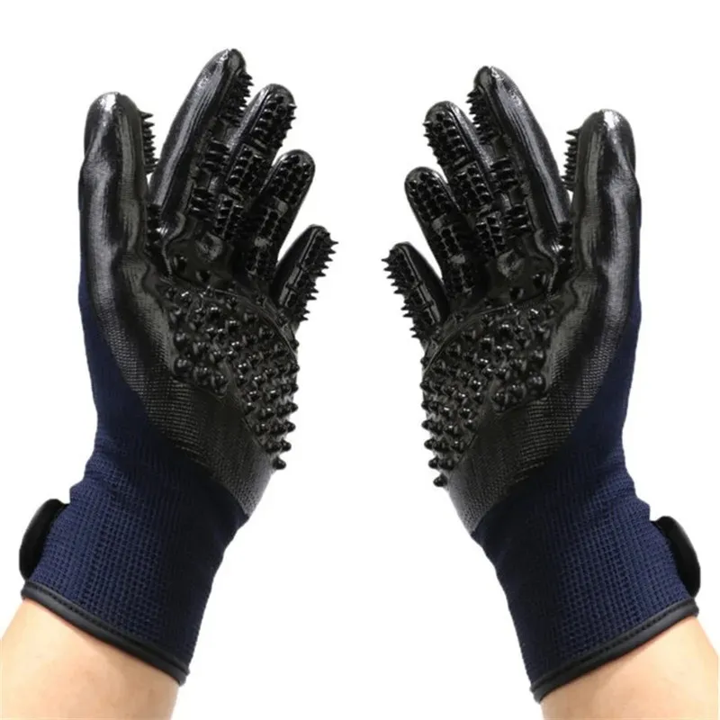 Hair Grooming Glove For Pet Dog Cat Bathing Silicone Massage Brush Dipping Gumming Rubber Gloves Dog Deshedding Comb