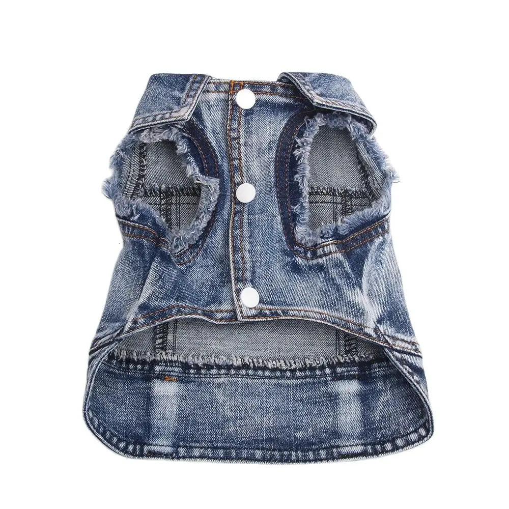 Dog and cat jeans jacket foldable denim vest puppy springautumn clothing 250318