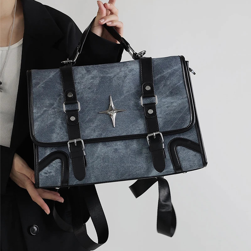 2025 Trendy Fashion Students Schoolbags High-capacity Preppy Women Shoulder Handbags Vintage Y2k Aesthetic Star Backpacks 250318