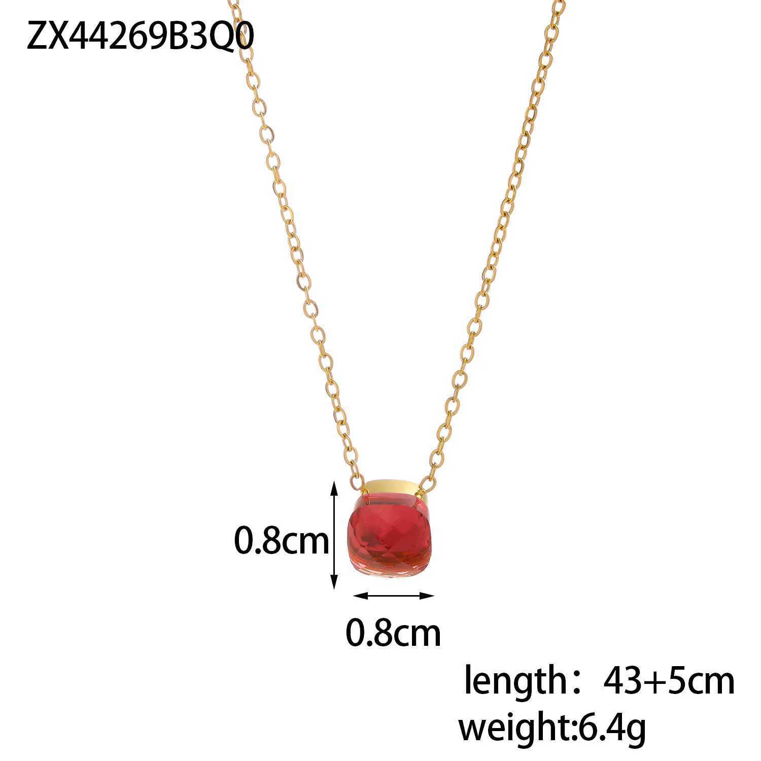 Carlidana Tar Free Waterproof Minimum Value Jewelry Pendant Colored Crystal Necklace Womens Stainless Steel Necklace Chain W250318