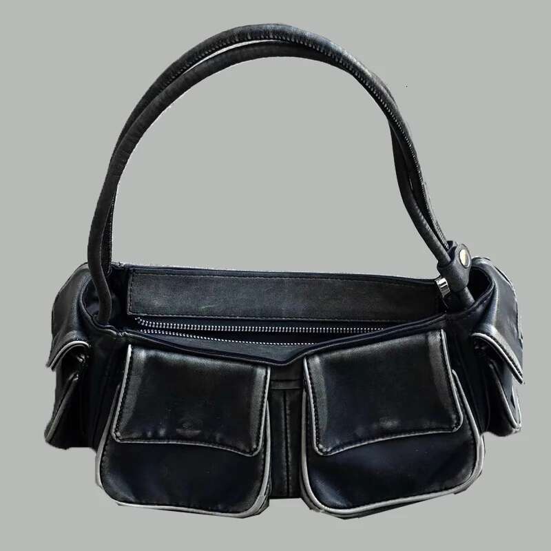 Moto & Biker Y2k Bags For Women Designer Handbags Purses 2023 New In Vintage PU Leather Multiple Pockets Square Shoulder