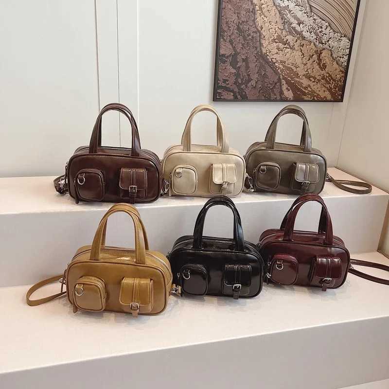 LEFTSIDE small PU leather cross body bag for womens short handled shoe bags suitable for warm 2024 new designer Y2K handbags and wallets Y250318