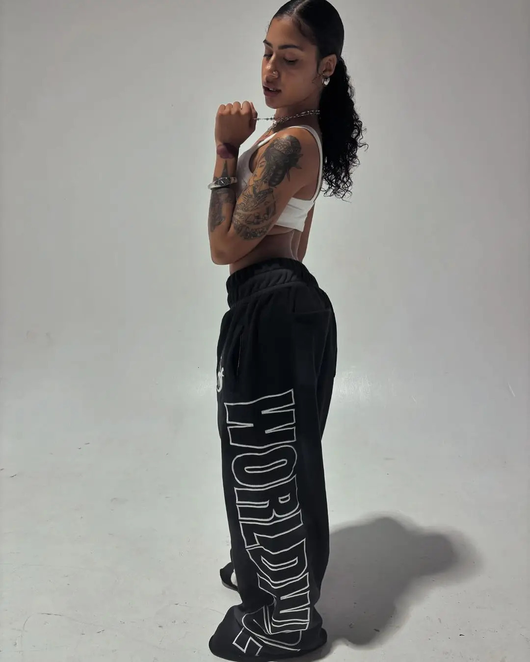 Y2K retro street black womens sports pants fashionable Harajuku Gothic casual straight leg simple 250317