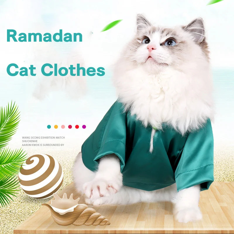 Ramadan Colorful Cat Clothing Dog Shirt Baju Raya Kuching 250318