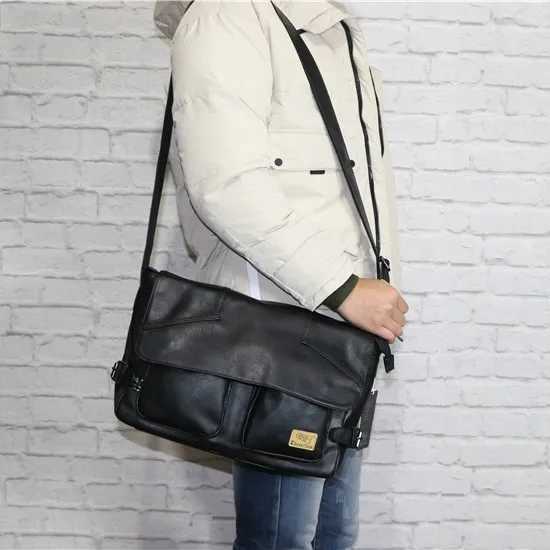 Good Qualtiy Travel Bag Leather PU Casual Shoder Crossbody Outdoor Bags Mens School Retro Zipper Shoder Satchel Bag Z250318