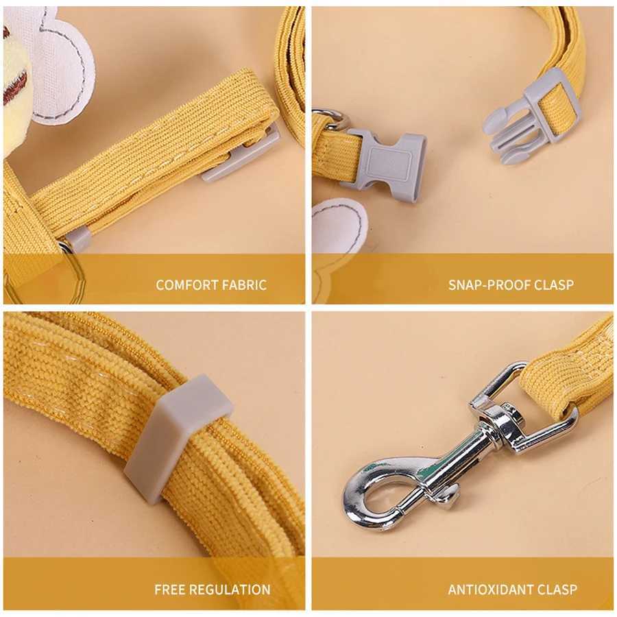 Cute bee adjustable cat harness pet collar used for safe and comfortable outdoor walks for small dogs and catsT250318