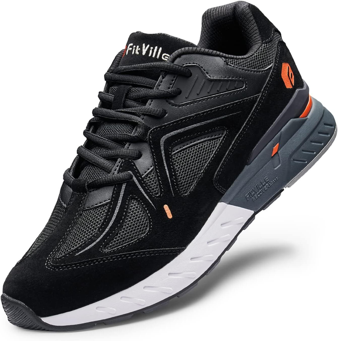 Designer shoes Ultra wide men's walking shoes and wide sports shoes, suitable for flat foot arch fit, relieve heel pain - rebound core