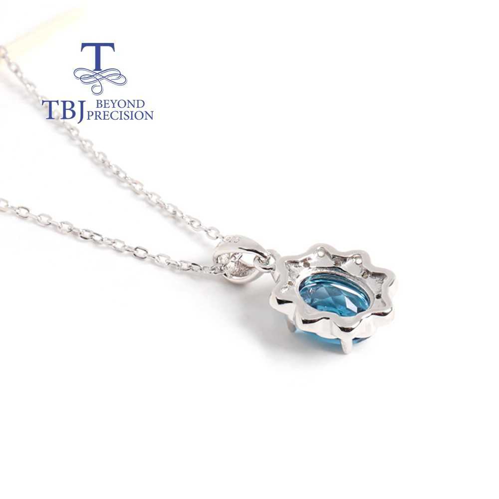 Classic design natural London blue yellow jade 925 sterling silver pendant necklace suitable for women and girls holiday exquisite jewelry gifts W2503