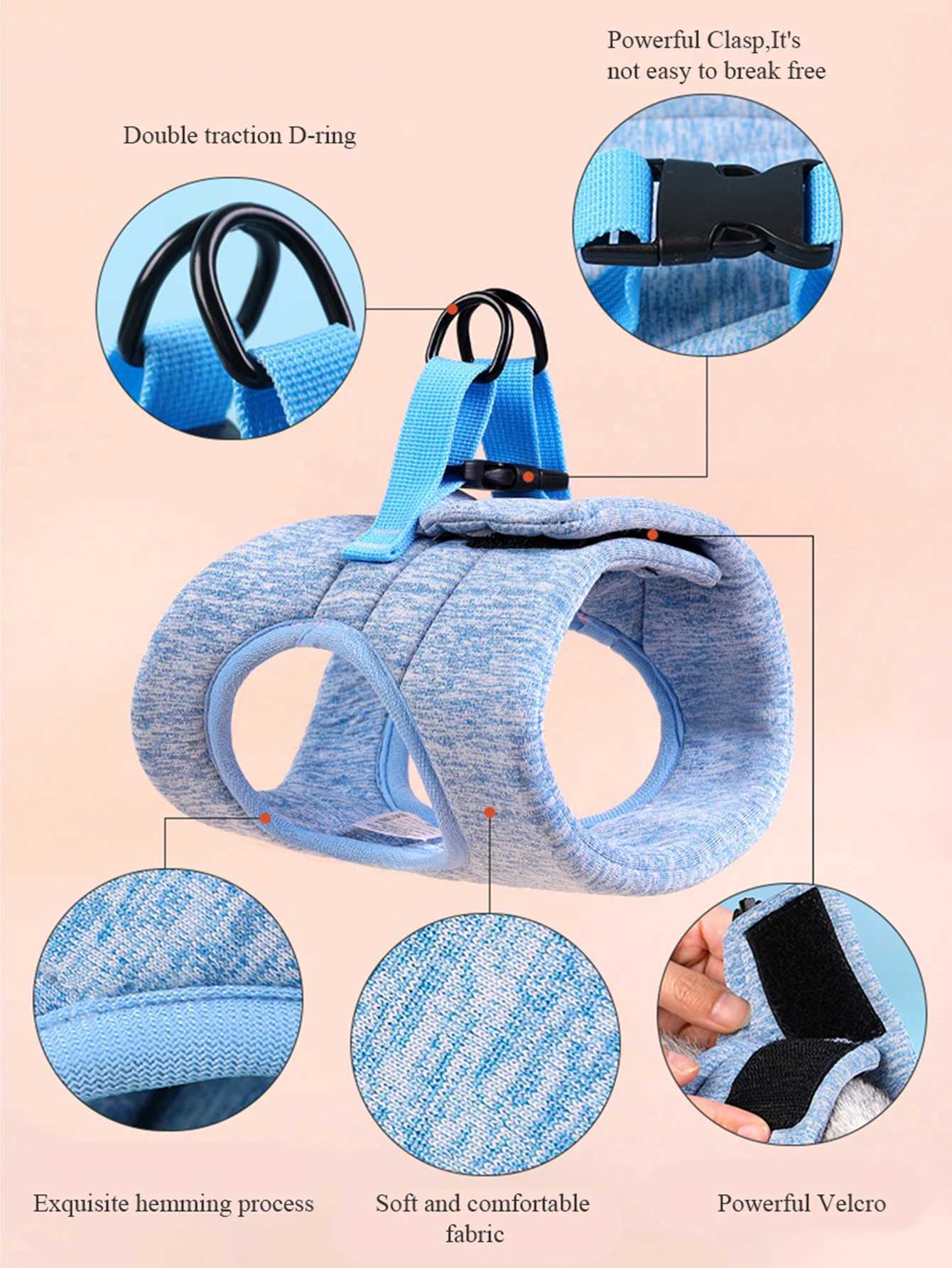 Cat harness for outdoor walking leak proof soft adjustable pet vest harness harness for cats light dogs and dogsT250318