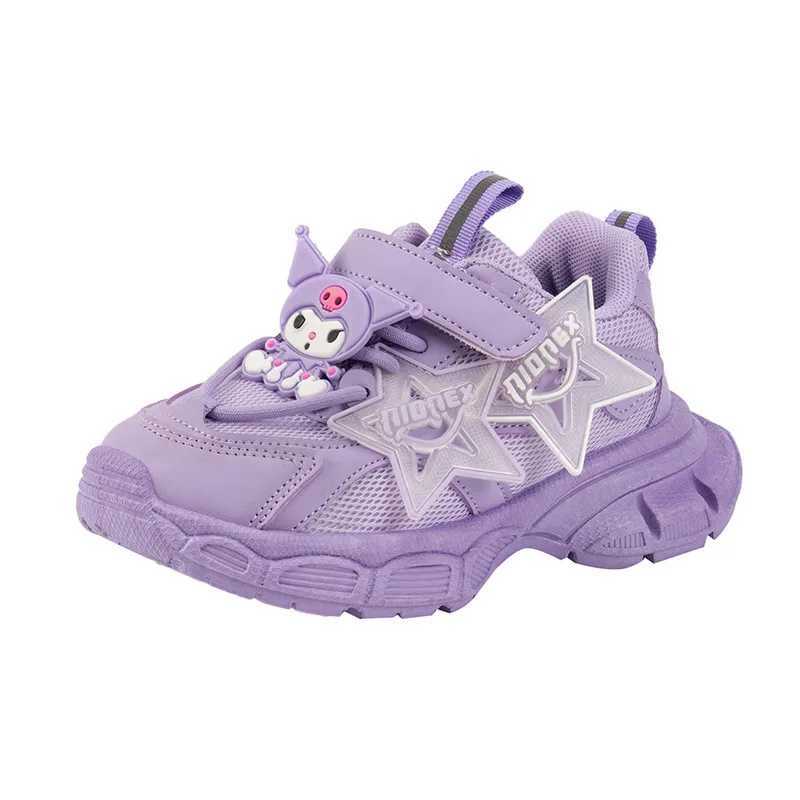 2024 Spring Autumn New Children Sneakers for Girls Fashion Cute Kuromi Soft Comfortable Anti-slippery Versatile Sports Shoes W250318