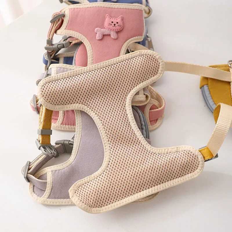 Dog Harness with Leash Set Pet Snack Bag Dog Backpack Harness for Small Large Dog Outdoor Travel Cat Collar PersonalizedT250318