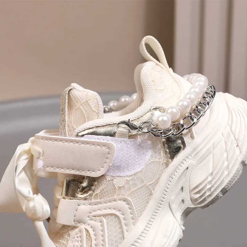 Childrens Shoes 2024 New Toddler Girls Sport Shoes Pearl Soft Sole Breathable Outdoor Tennis Fashion Kids Sneakers EU21-30XJ250318