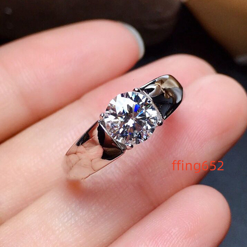 Handmade 2ct Lab Moissanite Ring 925 sterling silver Engagement Wedding band Rings for men Party Jewelry Gift
