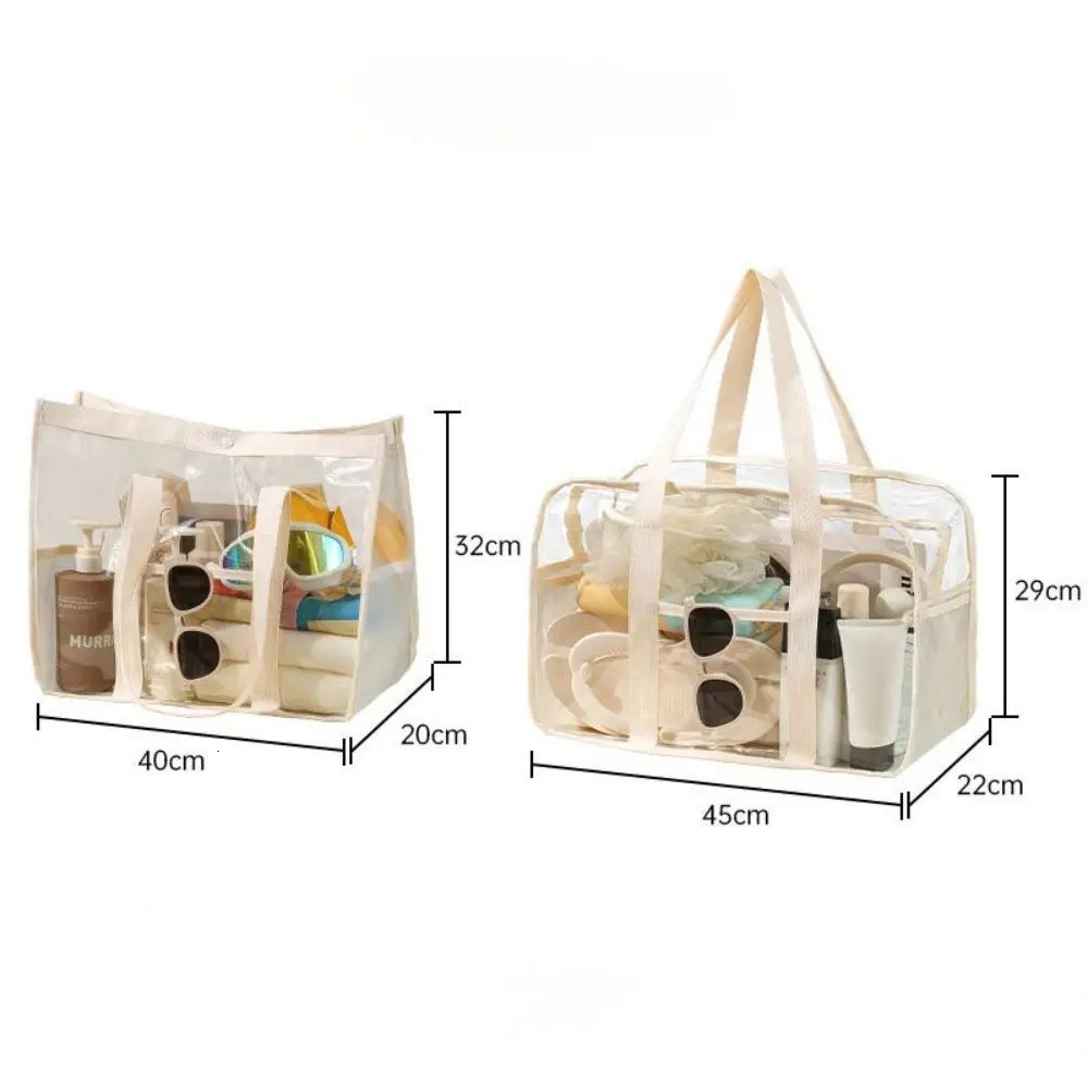 Makeup Bag Large Capacity Portable Transparent Swimming Waterproof PVC Storage for Clothes Travel Essentials Beach Organizer Bag 250314