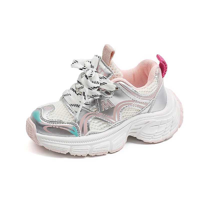2024 New Autumn Childrens Shoe Mesh Breathable Preschool Girls Sports Shoes Soft soled Fashionable Boys Sports Shoes W250318