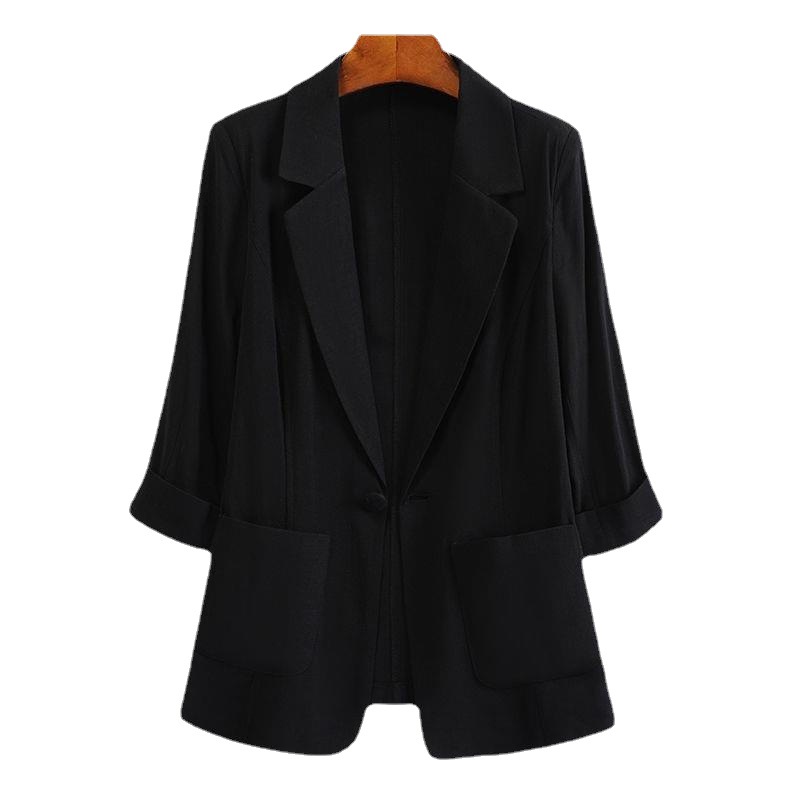 R316Casual Fashion Women's Suit with Thin Cotton Linen Blend - New Collection 2025
