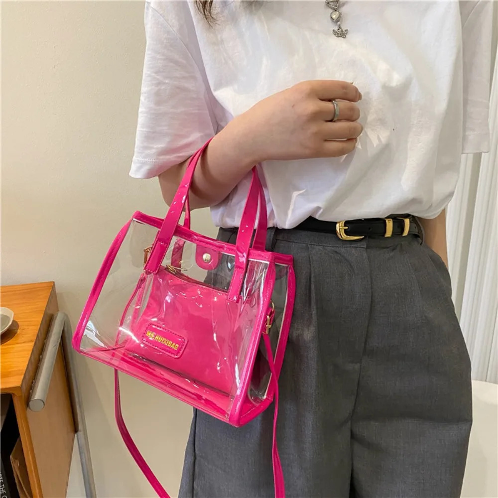 Women Transparent Clear Purse Crossbody Shoulder Bags with Removable Strap Stadium Approved Bags Zipper Closure 250314