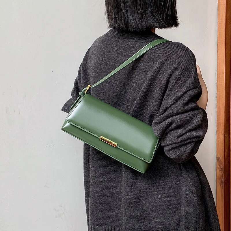 2024 Handbags Genuine Leather Women Underarm Bags High Quality Single Shoulder Female Versatile Crossbody Bag Coffee