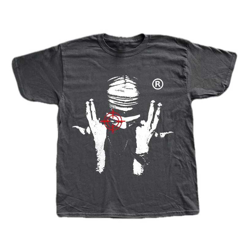 Retro Y2K Cotton T-shirt Harajuku Graphic Print Grunge Goth Casual Top Punk Oversized Short Sleeve T-shirt Hiphop Streetwear TeeT250318