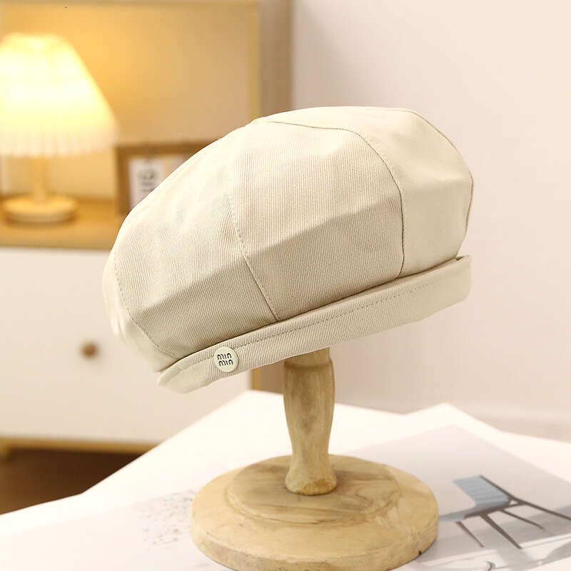Beret Women's Spring and Autumn 2024 New Ins Painter Show Face Small Octagonal Hat Big Headcircumference