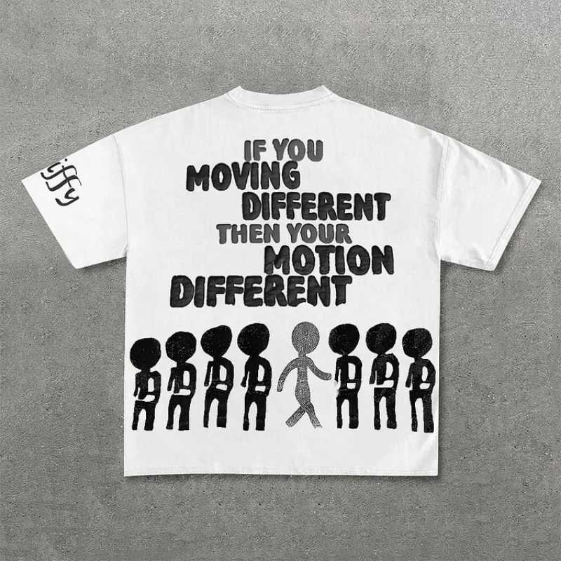 Retro sports with different patterns 100% pure cotton short sleeved T-shirt for men Y2K short sleeved oversized T-shirt for women womens topT250318