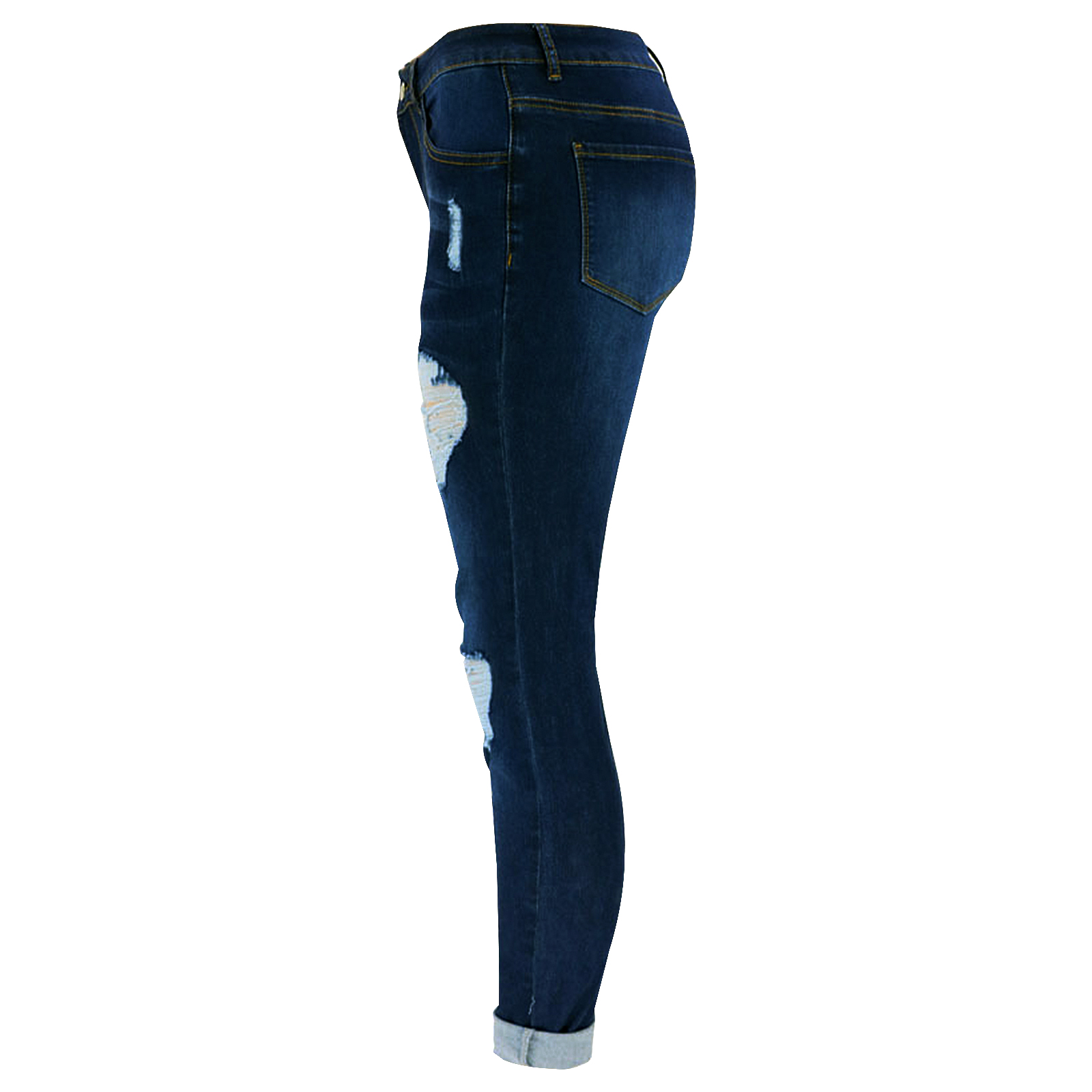 Women's Bottom Waisted Pull On Skinny Straight Fit Flare Denim Bell Jeans