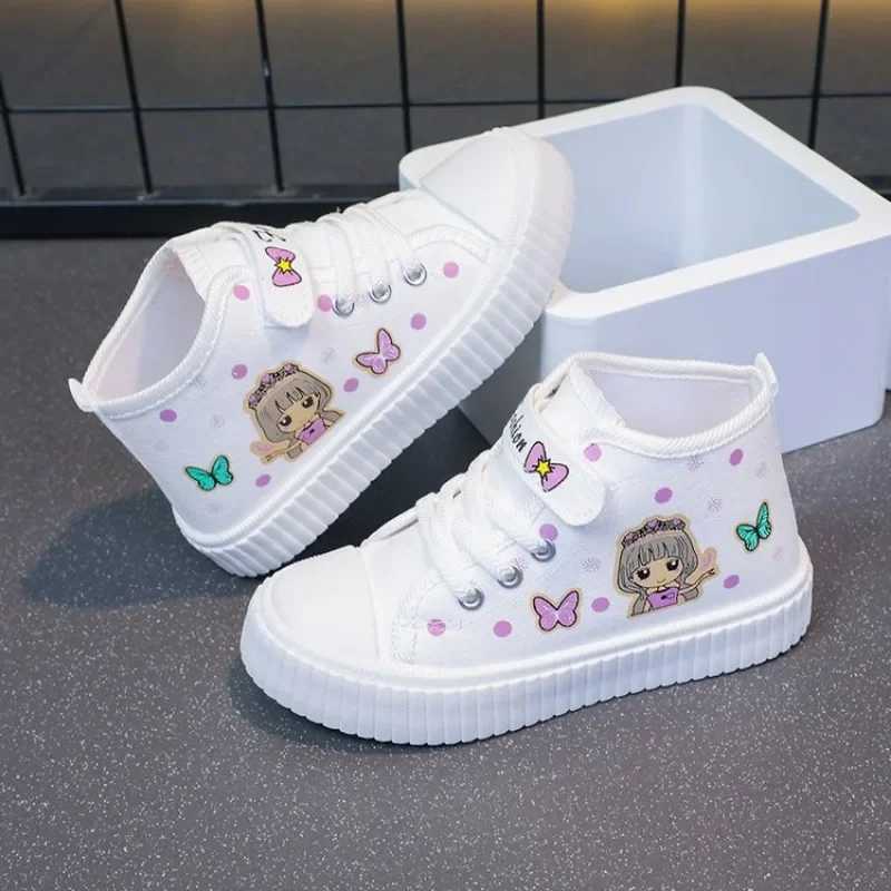 Multi Colored Kids Casual Shoes Mid Top Anti Slip Spring Autumn Outdoor Kids Canvas Shoe Sizes 26-37 Womens Sandals W250318