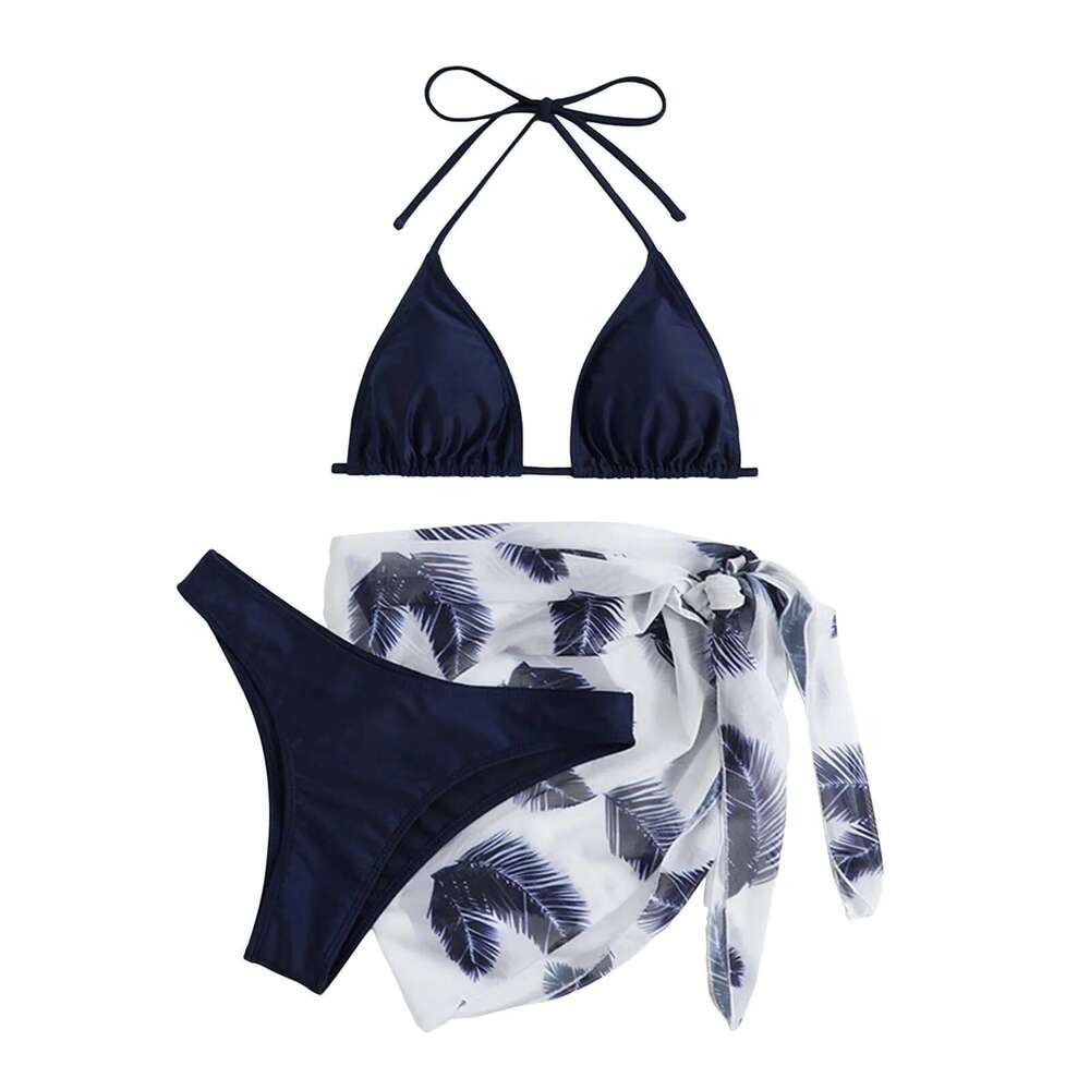 Women's strapless swimsuit, triangle, split, beachwear, trendy, cool, tempting, two-piece set