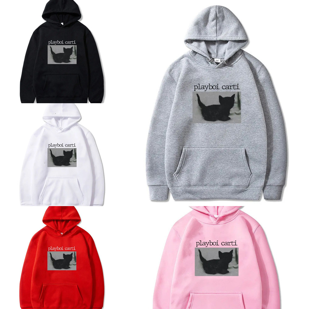 Designer Hoodie New Men's Hoodie Rapper Black Cat Print Street Wear Men's And Women's Fashionable Hip-hop Oversized Sportswear Hoodie P