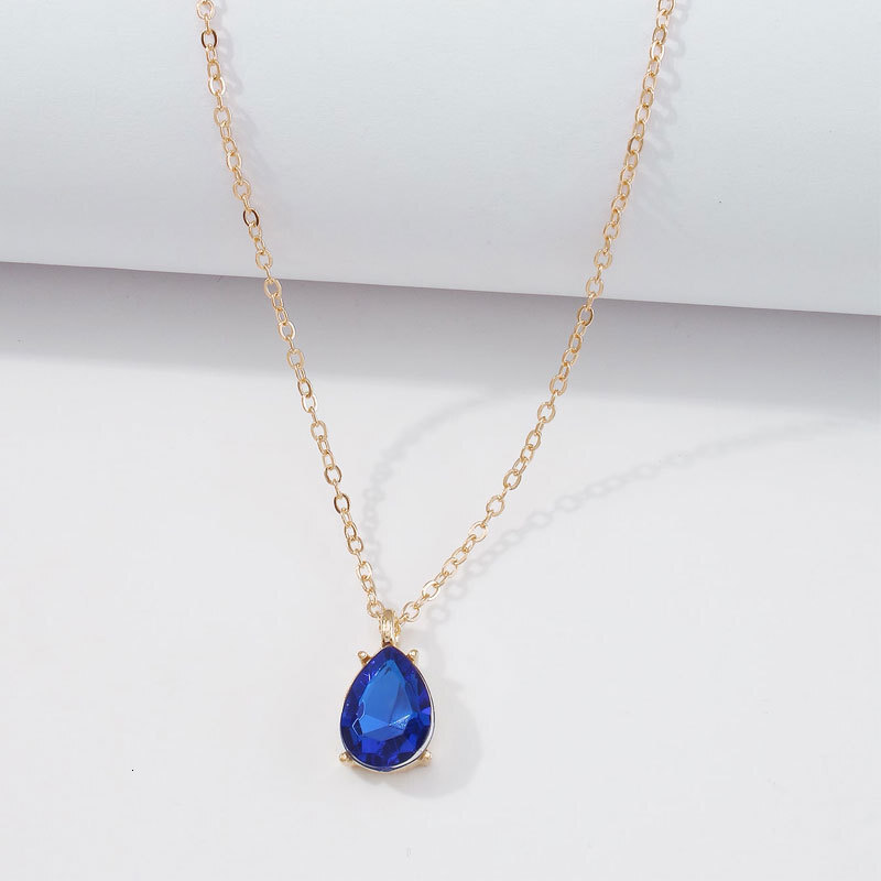 Rhinestone Drop Pendant Necklace For Female Niche Design Light Luxury Everything Temperament Choker Collarbone Chain