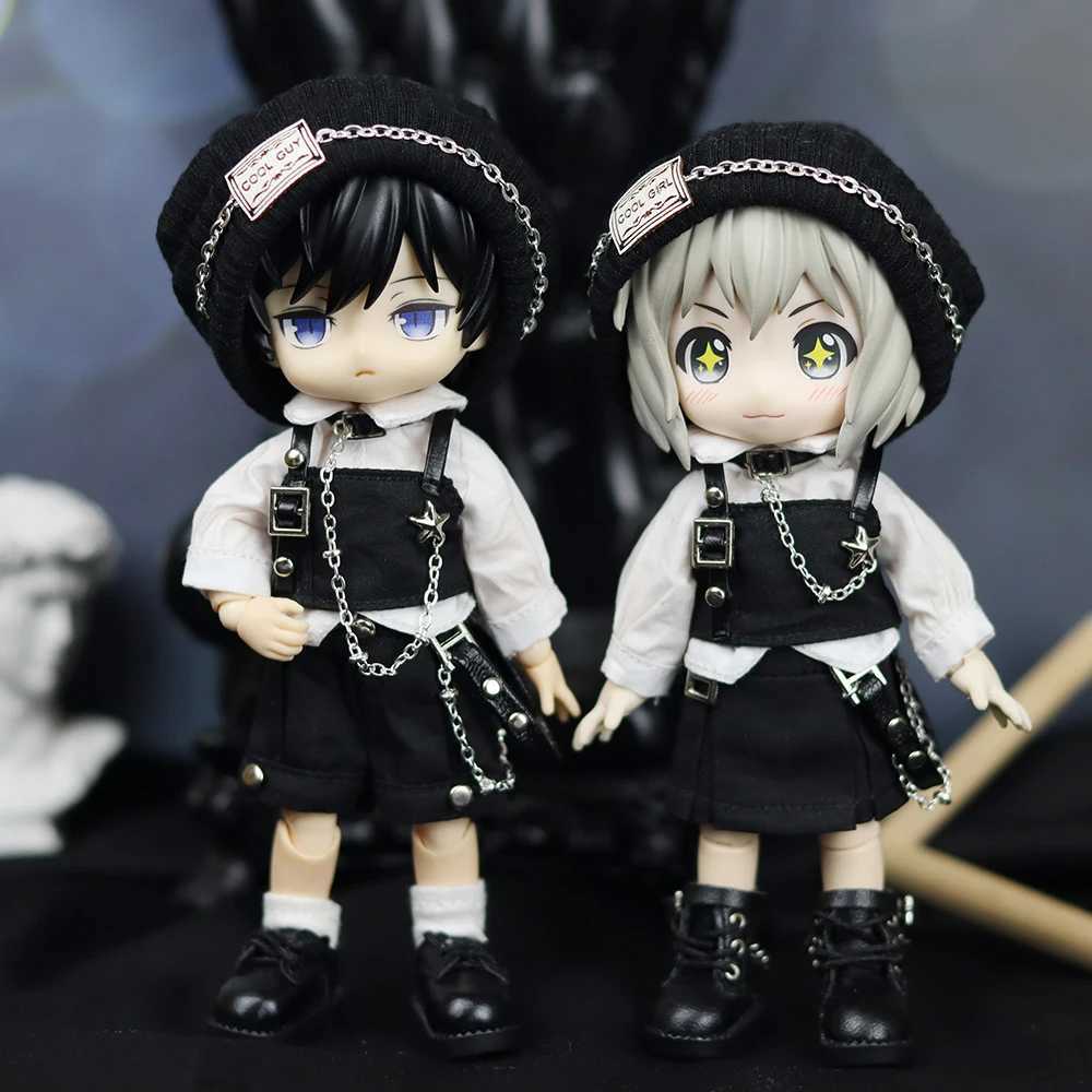 Ob11 Doll Gothic Clothes Uniform Suit Dress Shirt Hat Vest Shorts Set Clothes For Gsc Obitsu11 Molly P9 1/12bjd X250318