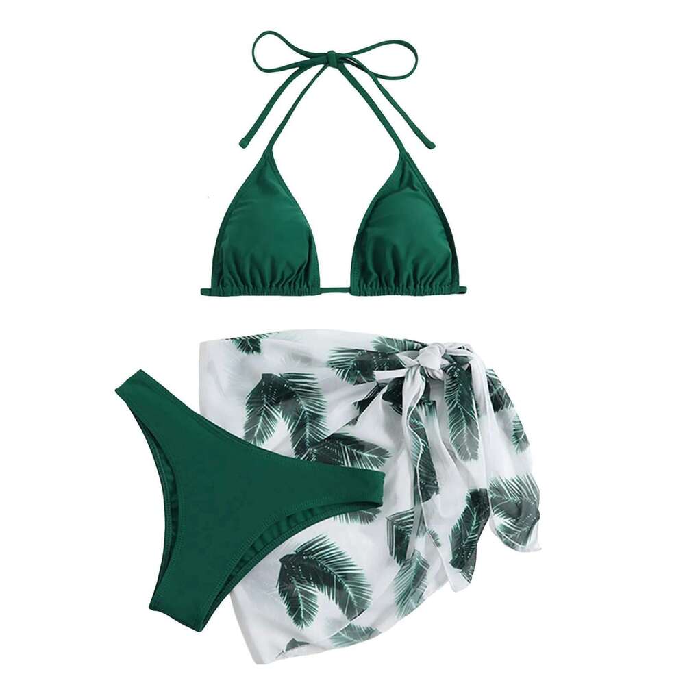 Women's strapless swimsuit, triangle, split, beachwear, trendy, cool, tempting, two-piece set