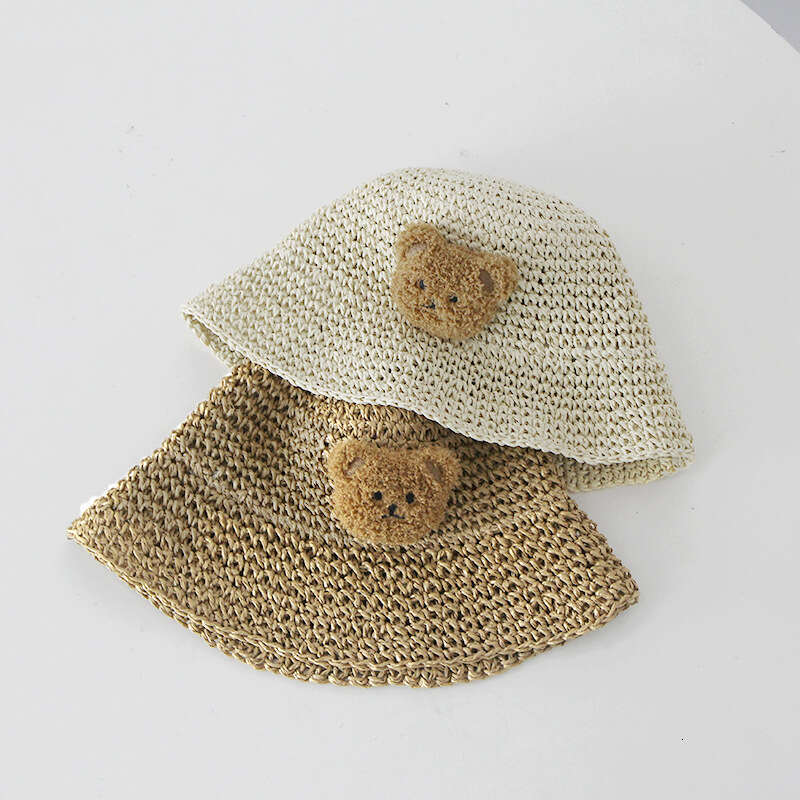 Children's 2024 New Summer Beach Sunshade and Sunscreen Sun Straw Weaving Holiday Cool Hat Big brim