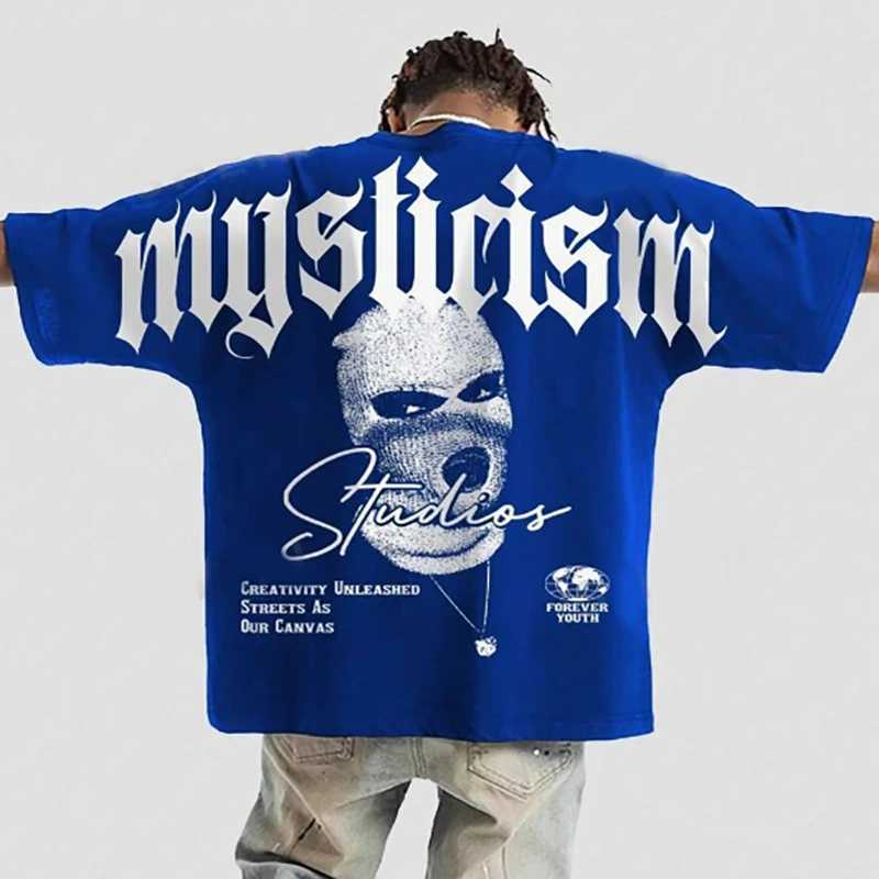 Mens Fashion Loose Comfortable Soft Short Sleeve American Retro Style Round Neck T-shirt Street Wear New Y2K TopT250318